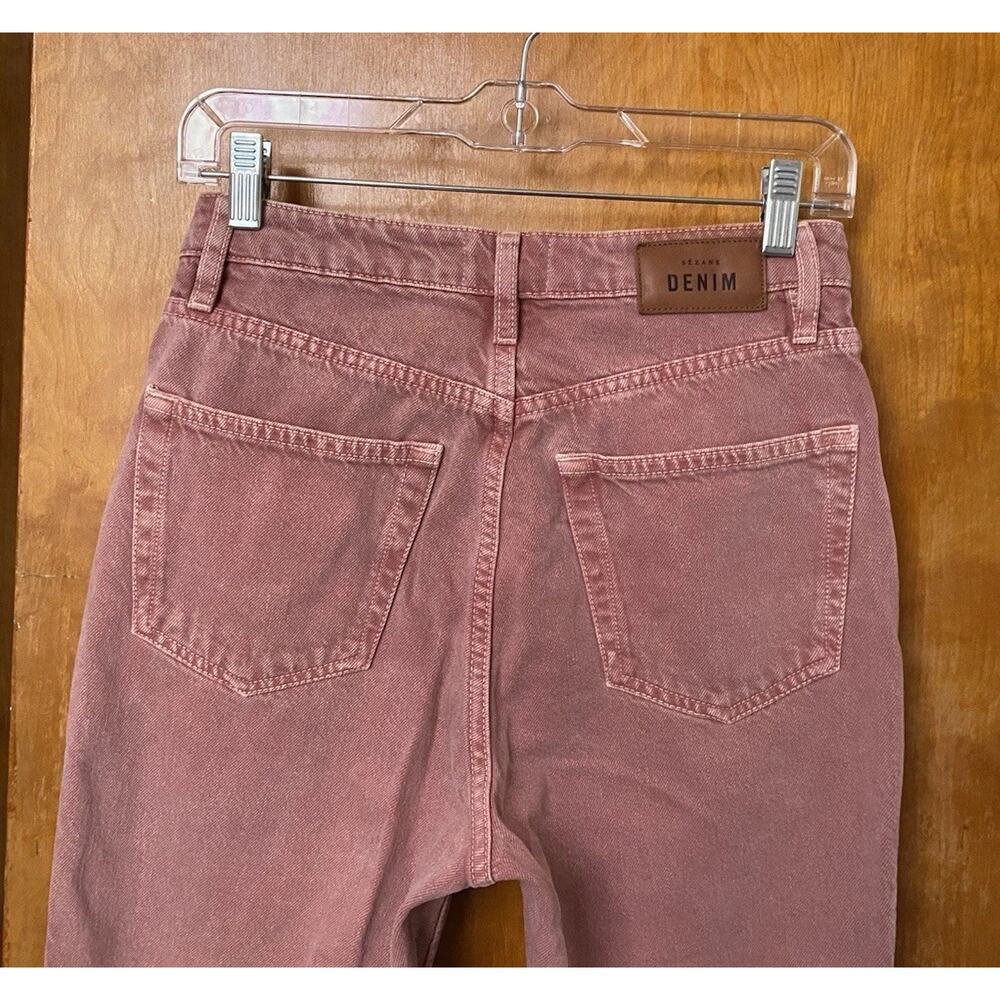 SEZANE BRUT SEXY Straight Leg Jeans Rose Stonewashed Vintage PINK Denim Sz 28 - Picture 4 of 8